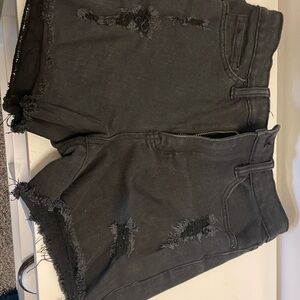 YMI Black Distressed Denim Shorts- size 27